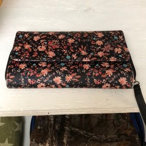 Floral print large wallet